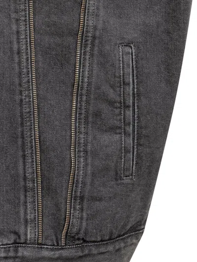 Shop Off-white Over Denim Zip Vest In Black