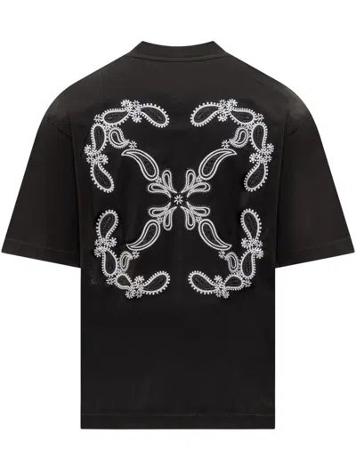 Shop Off-white T-shirt With Bandana Pattern In Black