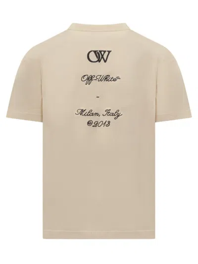 Shop Off-white T-shirt With Logo 23 In Beige