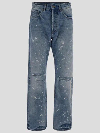 Shop Palm Angels Jeans In Clear Blue