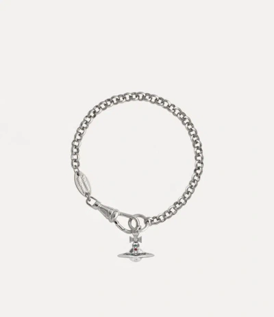 Shop Vivienne Westwood New Petite Orb Bracelet In Platinum