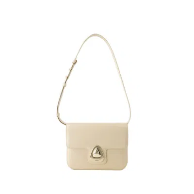 Shop Apc Astra Small Crossbody - Leather - Beige In White