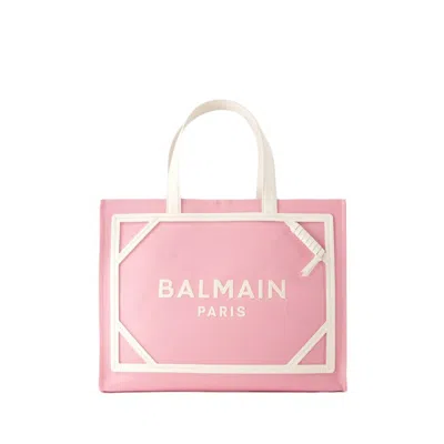 Shop Balmain B-army Medium Shopper Bag - Canvas - Pink