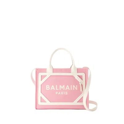 Shop Balmain B-army Small Shopper Bag - Canvas - Pink