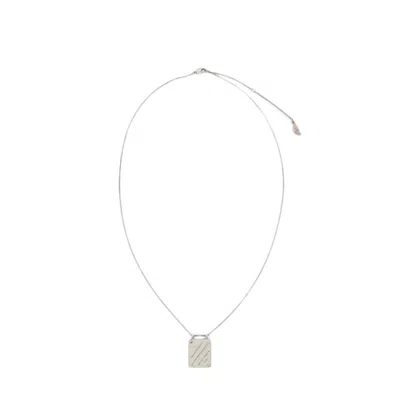 Shop Alexander Mcqueen Identity Tag Necklace - Metal - Metallic In White