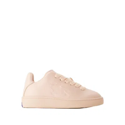 Shop Burberry Lf Box Sneakers - Leather - Baby Neon In Neutrals