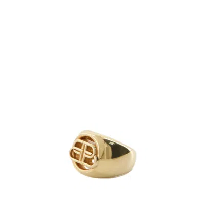 Shop Balenciaga Bb Signet Ring - Gold