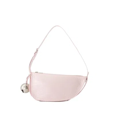 Shop Burberry Shield Sling Mini Wallet On Chain - Leather - Pink In White