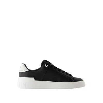 Shop Balmain B Court Sneakers - Leather - Black