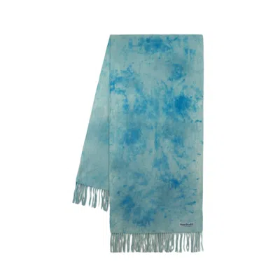 Shop Acne Studios Canada Tie Dye Scarf - Wool - Blue Aqua