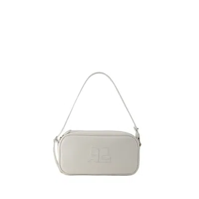Shop Courrèges Réedition Baguette Bag - Leather - Heritage White