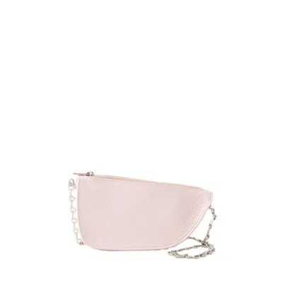 Shop Burberry Micro Sling Shield Crossbody - Leather - Pink In Neutrals