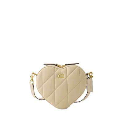 Shop Coach Heart Crossbody - Leather - Ivory In Neutrals