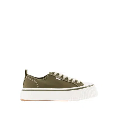 Shop Ami Alexandre Mattiussi Low Top 1980 Sneakers - Cotton - Dark Olive In Green