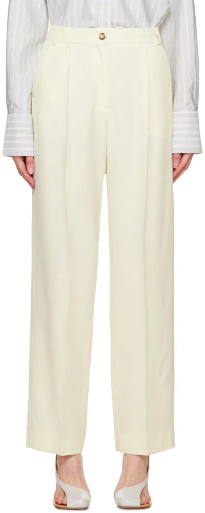 Shop La Collection Off-white Constance Trousers In Offwhite
