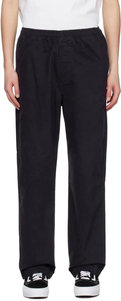 Shop Stussy Navy Beach Trousers In Navy Navy