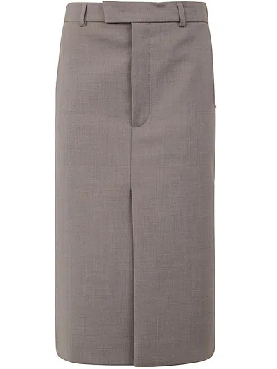 Shop Sportmax Button Detailed Pencil Skirt In Brown
