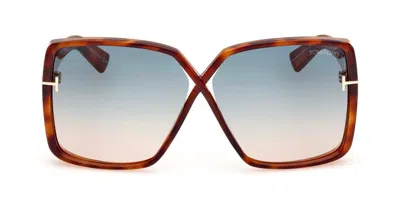 Shop Tom Ford Eyewear Yvonne Oversized Sunglasses In Multi