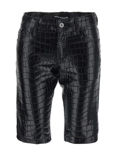 Shop Junya Watanabe Embossed Shorts In Black