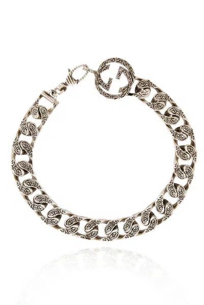 Shop Gucci Interlocking G Bracelet In Silver