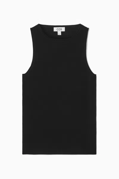Cos Merino Wool Knitted Tank Top In Black