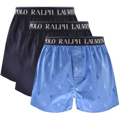 Shop Ralph Lauren Underwear 3 Pack Boxers Navy