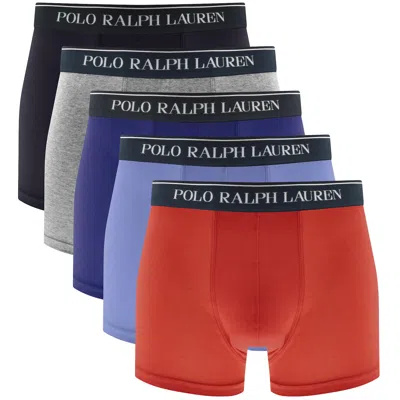 Shop Ralph Lauren Underwear 5 Pack Boxer Trunks In Blue