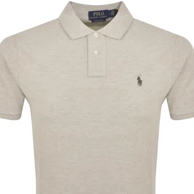 Shop Ralph Lauren Custom Slim Polo T Shirt Grey