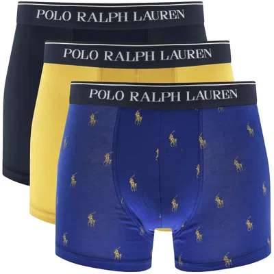 Shop Ralph Lauren Underwear 3 Pack Trunks In Blue