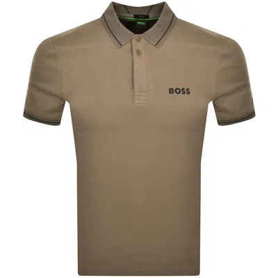 Shop Boss Athleisure Boss Paddy Pro Polo T Shirt Khaki