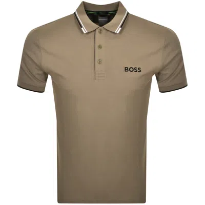 Shop Boss Athleisure Boss Paule 1 Polo T Shirt Khaki