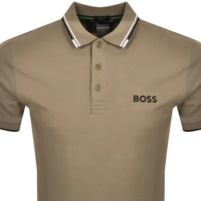 Shop Boss Athleisure Boss Paule 1 Polo T Shirt Khaki