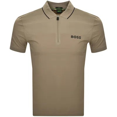 Shop Boss Athleisure Boss Philix Polo T Shirt Khaki
