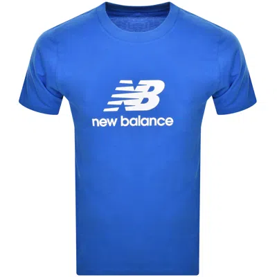 Shop New Balance Sport Essentials Logo T Shirt Blue