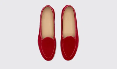 Shop Scarosso Livia Red Suede - Woman Loafers Red In Red - Suede