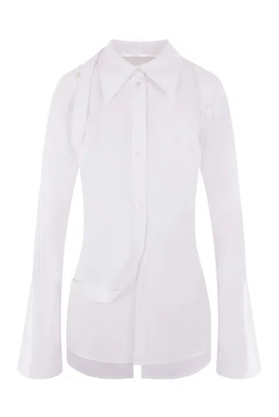 Shop Courrèges Modular Poplin Shirt In White