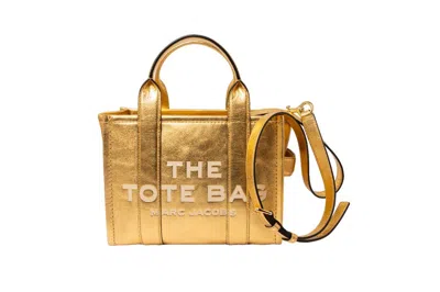 Shop Marc Jacobs The Metallic Small Tote Bag In Gold