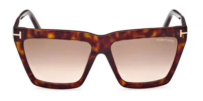 Shop Tom Ford Eyewear Eden Geometric Frame Sunglasses In Multi
