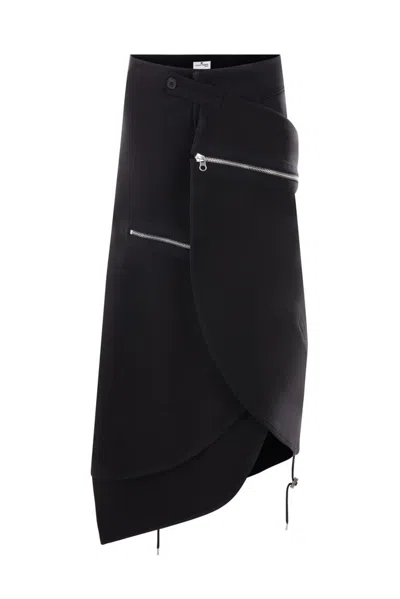 Shop Courrèges Modular Long Skirt In Black