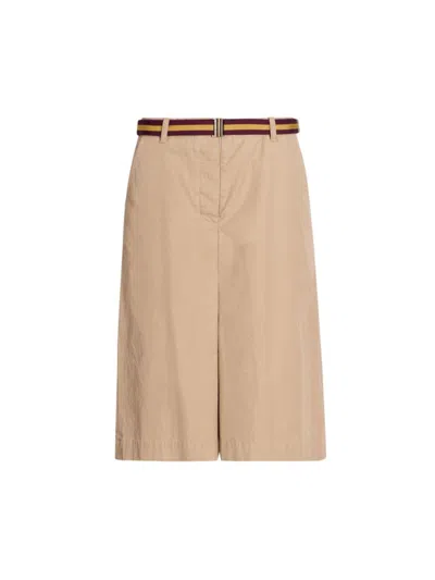 Shop Dries Van Noten Women's Pulian Belted Cotton Shorts In Beige