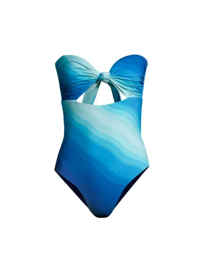 Shop Cala De La Cruz Women's Paradiso Violeta Ombré One-piece Swimsuit In Groove Azul
