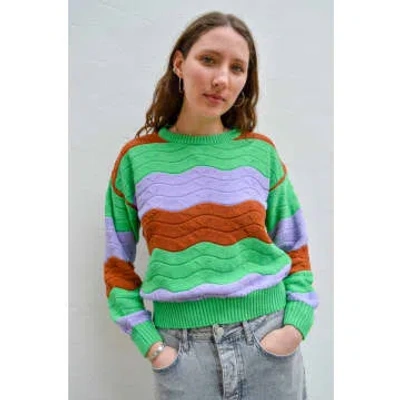 Shop Thinking Mu Jo Green Knitted Sweater