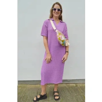 Shop Suncoo Celma Knitted Mauve Dress