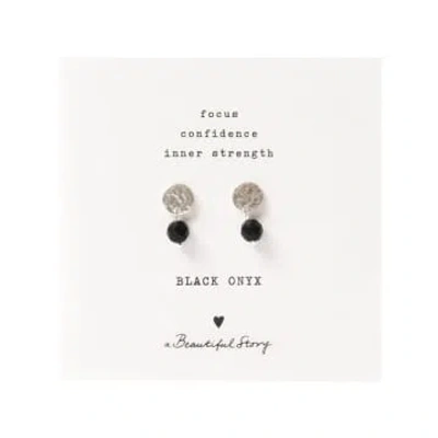 Shop A Beautiful Story Aw30816 Mini Coin Black Onyx Sp Earrings