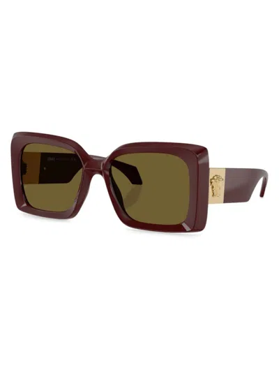 Shop Versace Women's Medusa Plaque 0ve4467u 54mm Square Sunglasses In Wine Gold Olive