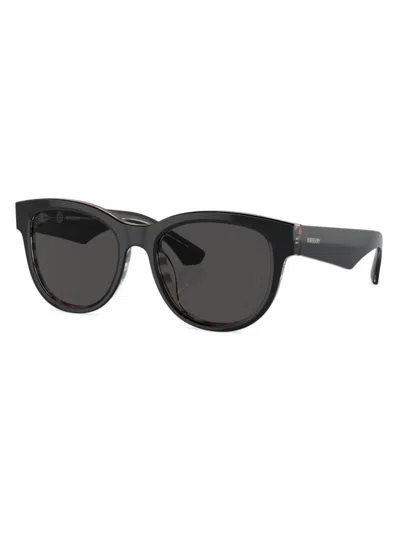 Shop Burberry Women's 54mm Round Sunglasses In Black Dark Grey