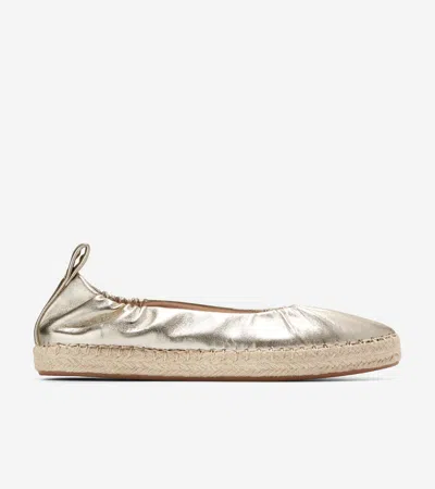 Shop Cole Haan Cloudfeel Seaboard Ballet In Soft Gold