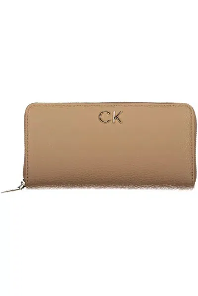 Shop Calvin Klein Beige Polyester Wallet