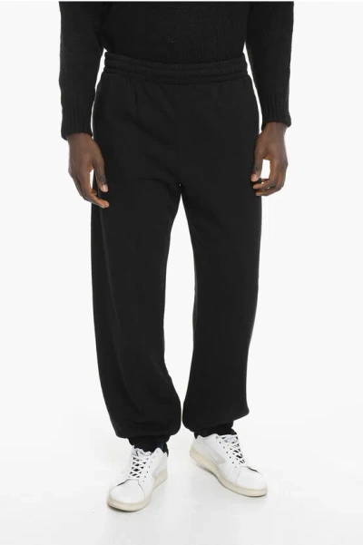 Shop Off-white Seasonal Cotton Wave Outl Joggers With Print