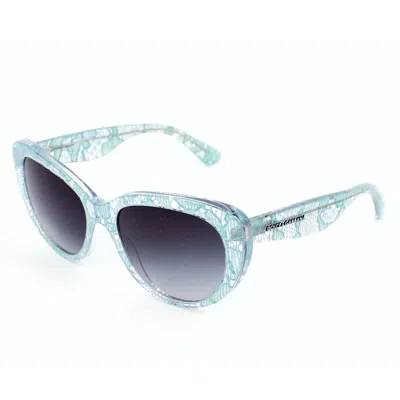 Shop Dolce & Gabbana Elegant Transparent Turquoise Weave Sunglasses